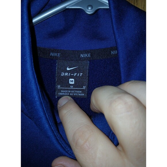 Nike Dri-Fit Jacket Blue With Black Trim 1/2 Zip Pullover Mens Size Medium - Picture 3 of 14
